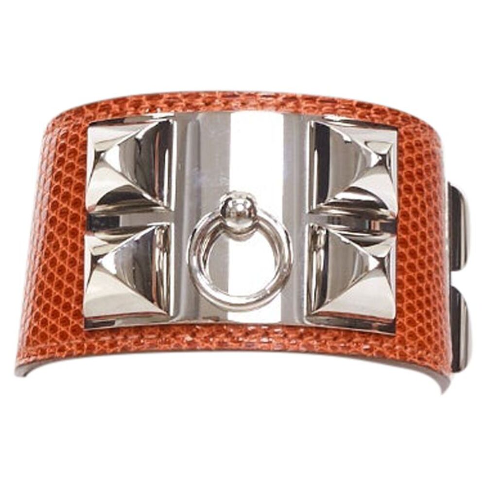 Hermes Brown Leather Collier de Chien Cuff